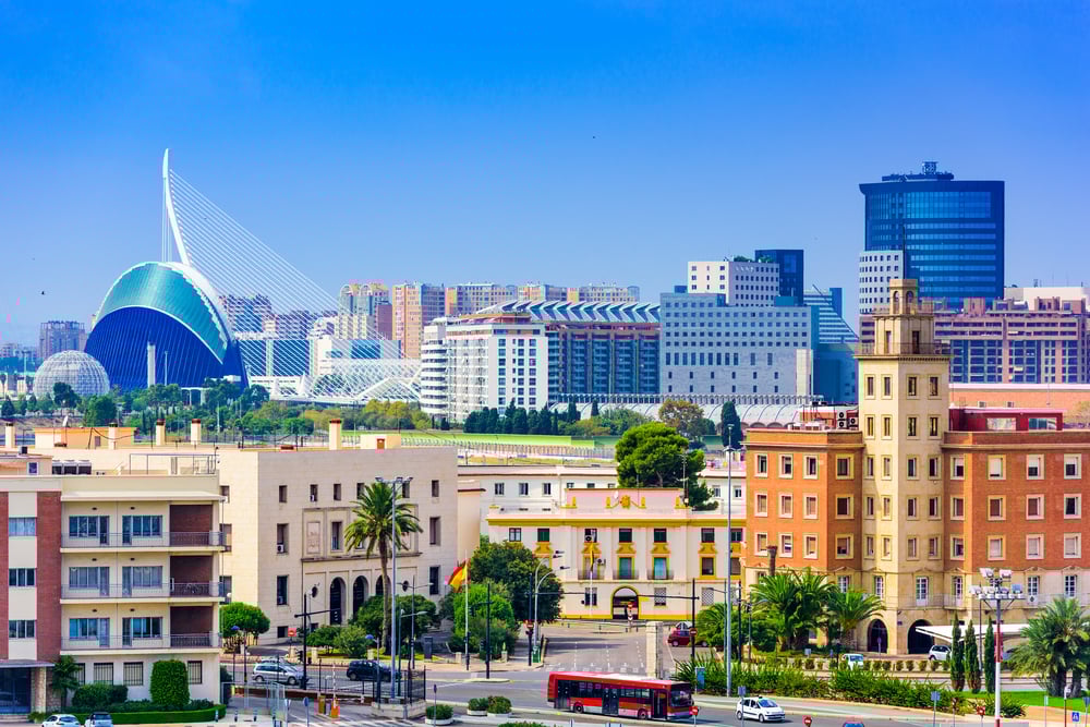 Valencia, Spain city skyline.